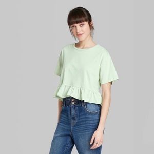 NWT wild Fable Mint Green Crop Top